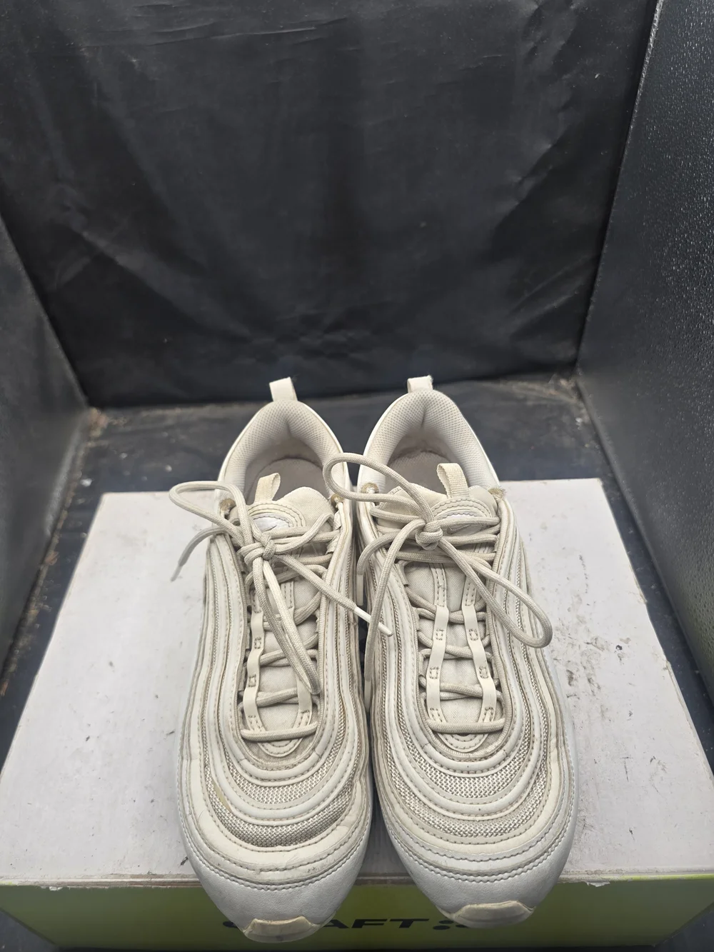 Nike Kids Cream/White Wave-Detail Sneakers